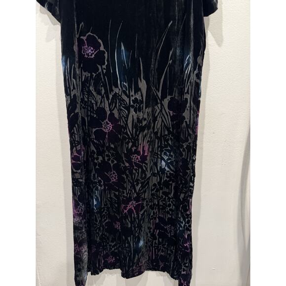 David Dart Floral Velvet Maxi Dress Women’s Plus Size 1X Short Sleeve Holiday - Picture 3 of 10